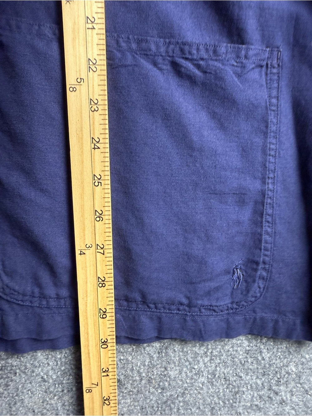 Polo Ralph Lauren Mens XXL NWT Logo-Embroidered Navy Linen-Cotton Overshirt - Picture 6 of 11